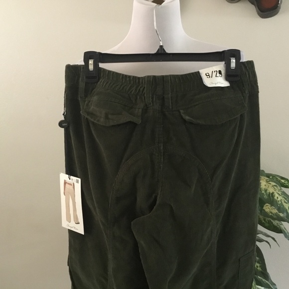 🌹HOST PICK🌹ANGEL KISS GREEN CORDUROY CARGO LOOSE/100%COTTON PANTS/SIZE 9/29/NWOT - Picture 8 of 11